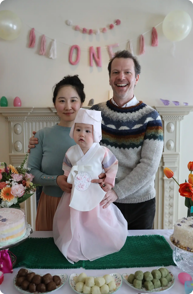 Scott Thrift his wife Ssong and daughter