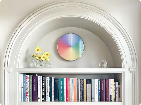 The Present annual clock on a white wall