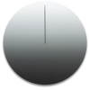 A minimalist lunar wall clock with a single hand, predominantly in a matte silver color with a sleek, modern design.